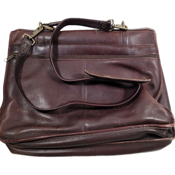 LE DONNE COLOMBIAN LEATHER FLAP SHOULDER BAGBUSINESSTRAVEL BRIEFCASE. Lap Top - Picture 4 of 10